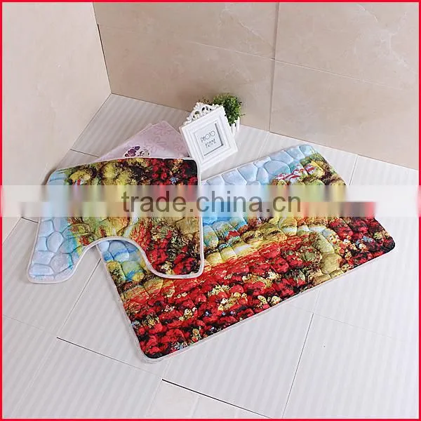 Eco-friendly Material Embossed Printing 3d Design Bath Mat Carpet Rugs photo-5