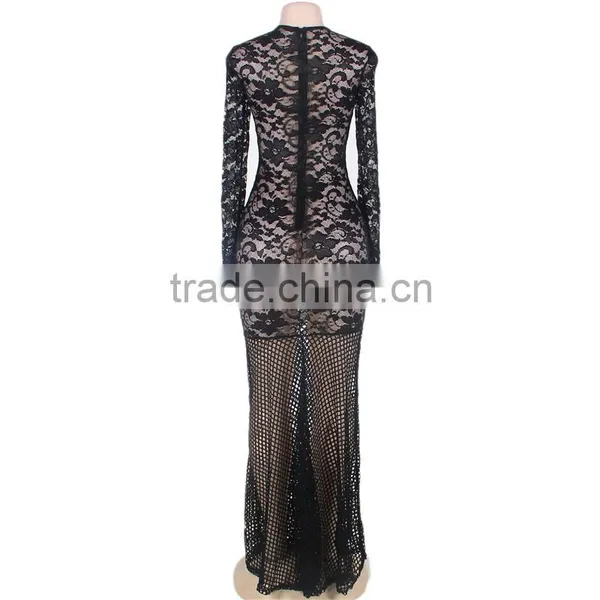 New Arrival Lace Mermaid Dress Evening Dress Long Sleeve Wholesale Evening Dress photo-6
