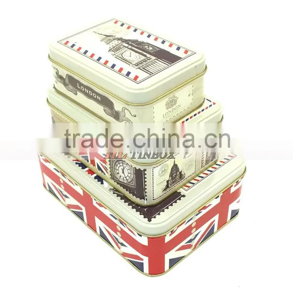 High End Printed Rectangular Cookie Gift Tin Can photo-3