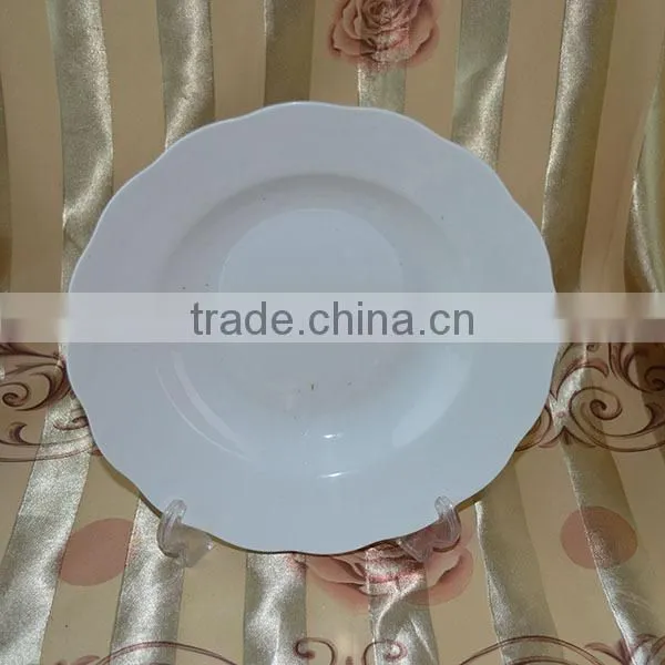 Plain White Porcelain Plate Round Shape With Modern Decal photo-4