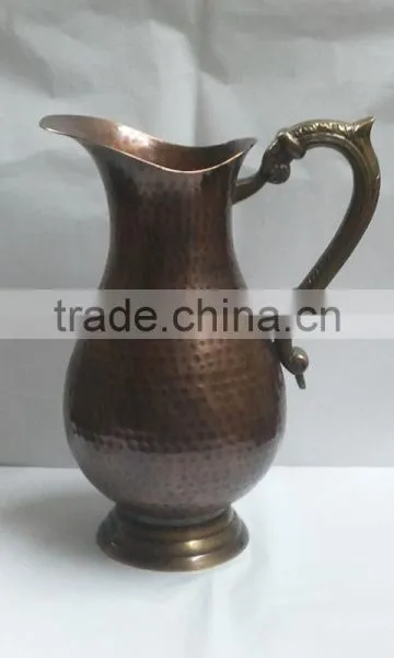 Copper Water Pitcher Jug Hammered photo-3
