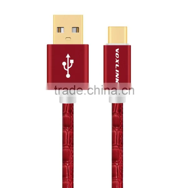VOXLINK Fast Charging 5v 1a Gold Plated 1m Crocodile USB Typc c Charger Cable for Macbook photo-3