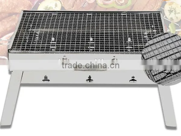 BBQ Grill White Stainless Steel Family Use Easy to Take Outdoor photo-2