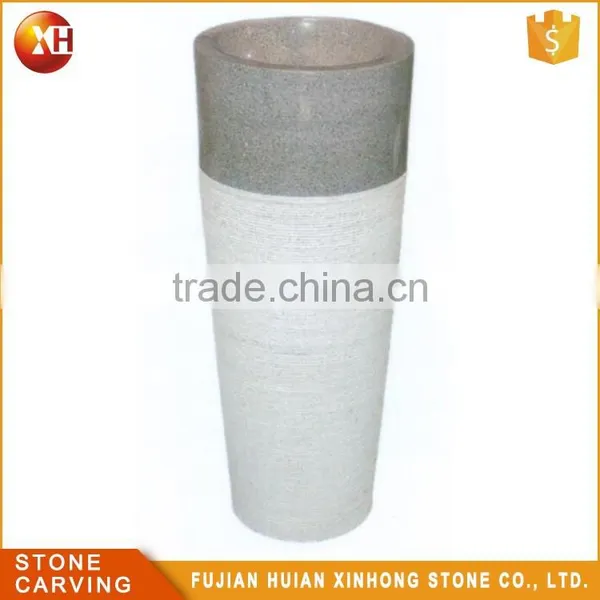 Small Oval Granite Corner Synthetic Stone Bathroom Sink photo-3