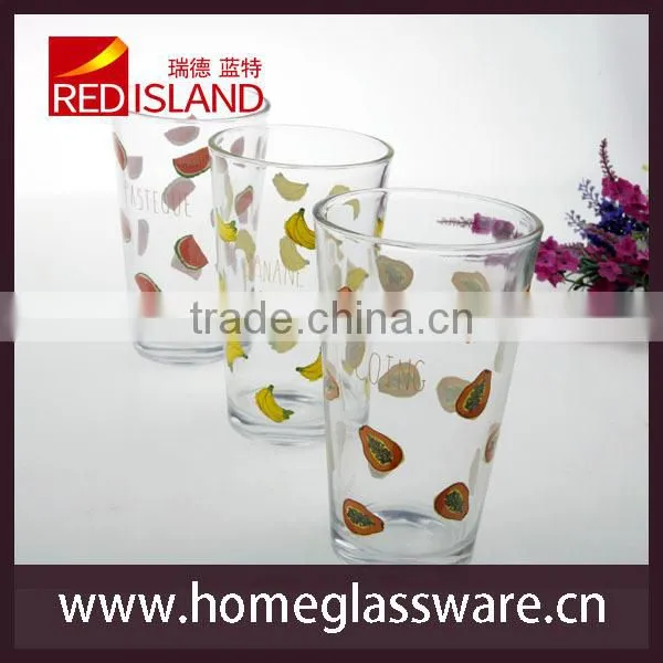 Glass Manufactory Supply 15oz Tumbler Print Fruit Glass Cup for Drinking photo-3