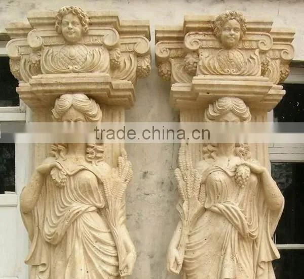 Western Style Carved Stone Statue Pillar photo-2