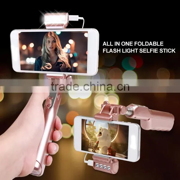 Fashion Foldable Mini Flexible Extendable Selfie Stick, Handheld Monopod Selfie Stick,wired Selfie Stick