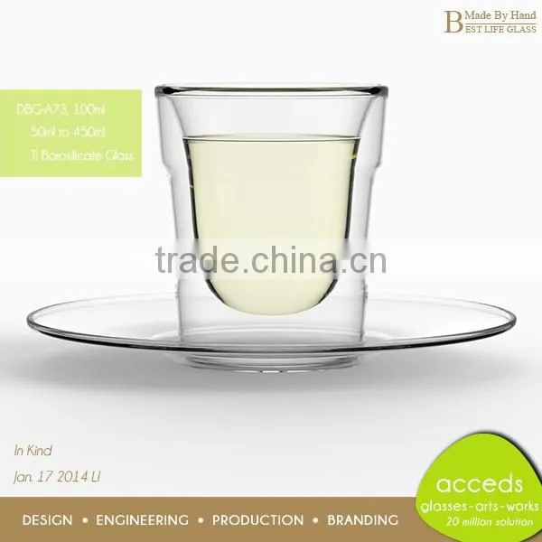 Promotion Borocilicate Novelty Glass Unique Design Cup And Saucer photo-4