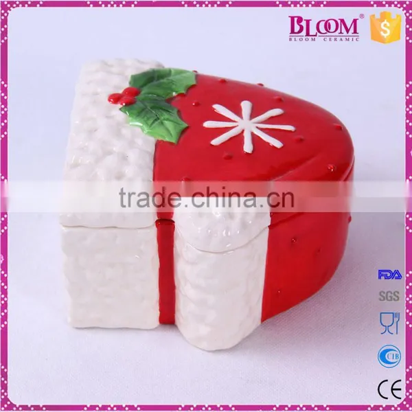 Hat Desgin Ceramic Christmas Decoration Cookie Box photo-2