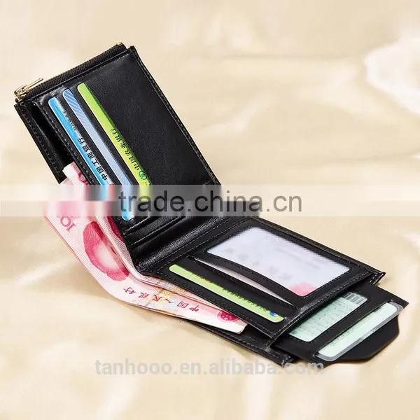 Commercial Custom Business Personalized Unisex Wholesale Genuine Leather RFID Blocking Card Holder Wallet photo-3
