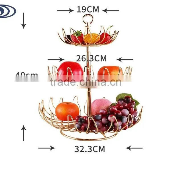 3 Layers Handicraft Metal Fruit Tree Rack photo-2