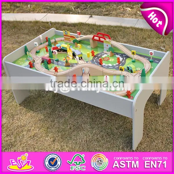 2017 New Design Educational Kids Activity Toys Wooden Train Table Set W04C070 photo-6