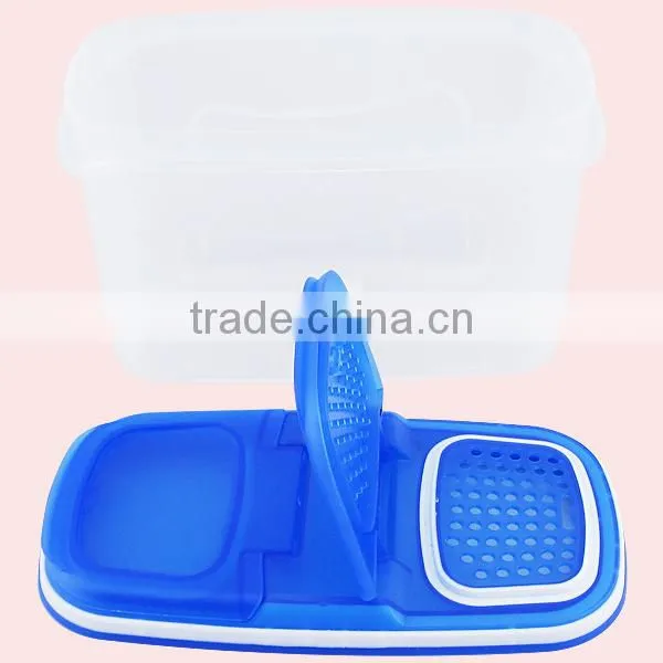 5pcs Rectangle Rice Sieve Lid Plastic PP Food Storage Container Set photo-5