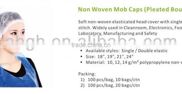 Disposable Non Woven Mob Clip Cap,disposable Non Woven Mob Clip With Elastic,non Woven Mob Cap photo-4