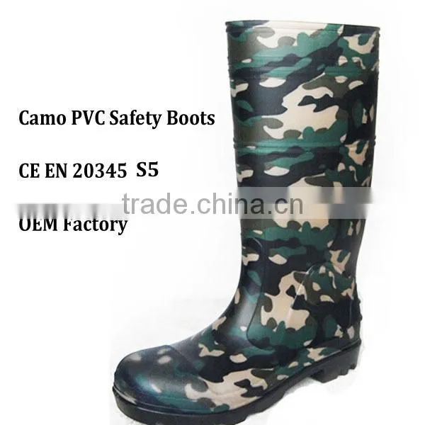 Camo Steel Toe And Sole PVC Safety Rain Boots photo-2