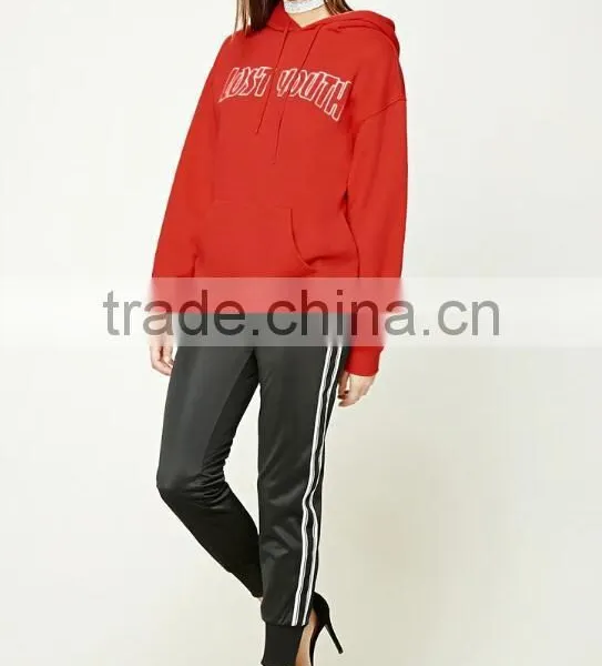 Cheap Custom Made Plus Size Red Long Sleeve Women Hoodie Sweatshirt Winter Graphic Print Plain Pullover Hoodie For Sale photo-4