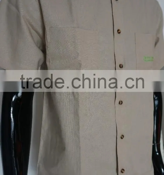 2017 OEM Design Cotton&linen Men's Short Sleeve Shirt photo-2