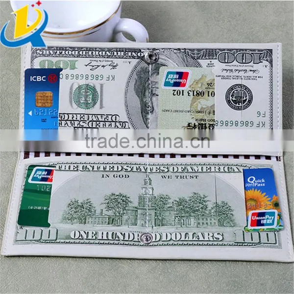 Banknotes Shaped Rectangle Portable Wholesale PU Novelty Wallets photo-5