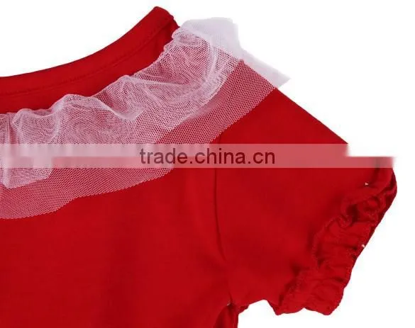 Girls Lovely Short Sleeve Home Frilly Red 2 / 3 Year or 1-6 Years Old Baby Girl Dress photo-5