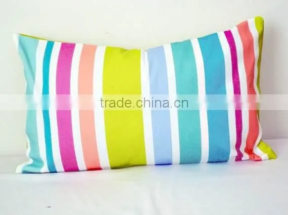China Wholesale Home Decor Rainbow Striped Pillow Cover photo-3