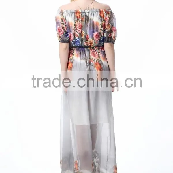 China Manufacturer Elegant Ladies Floral Print Sleeveless Dresses Plus Size photo-3