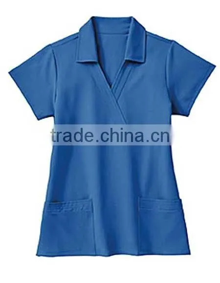 Body Fit Mock Wrap Hospital Staff Uniform photo-3