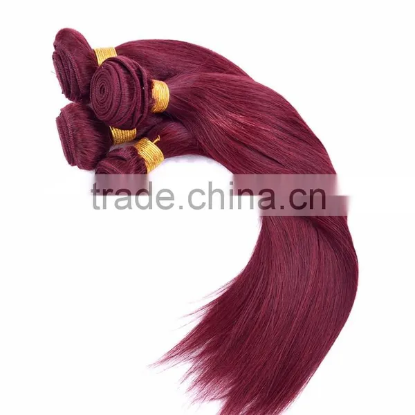 99j# Straight Wave Grade AAA Virgin Hair Brazilian Hair Sew in Weaves photo-5