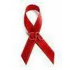 Small Ribbon Bow Tie , Satin Red AIDS Bow With Safety Pin to Sign AIDS Mark