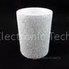 Flameless Silver Glitter Surface Treatment LED Pillar Candles With Toggle Switch