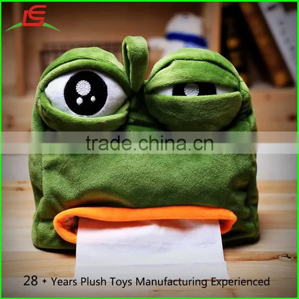Creative Sad Frog Pumping Carton Soft Plush Cartoon Tissue Box photo-3