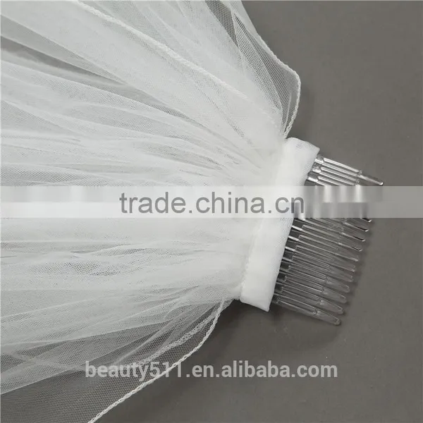 Wholesale Wholesale White Wedding Lace Long Tulle Bridal Veils 2017 HL07 photo-3