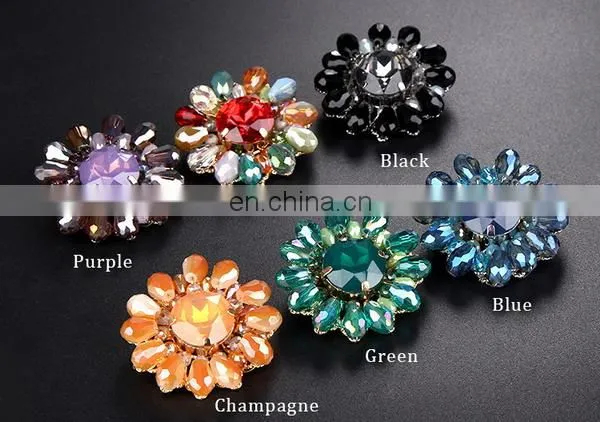 Top Crystal Glass Sparkling Women Brooch Fashion Jewelry 6 Colors Wholesale photo-2