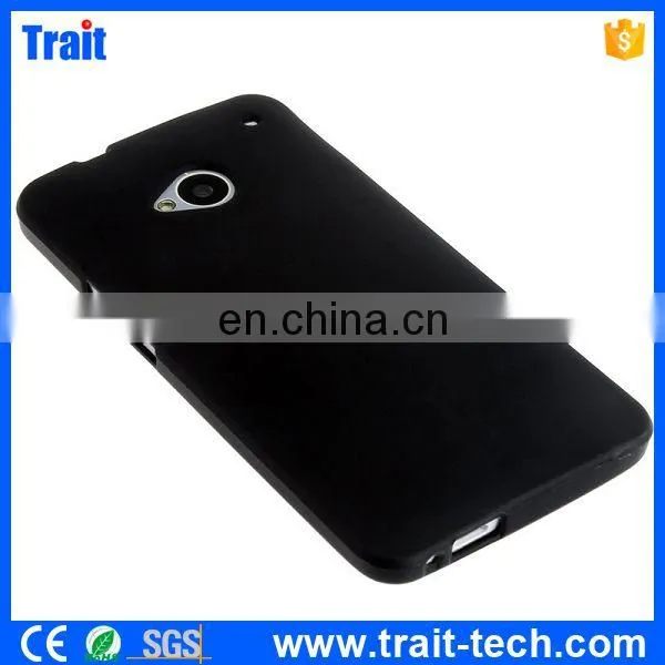 Large Stock Frosted TPU Gel Antiscratch Case for HTC One M7 Black photo-4