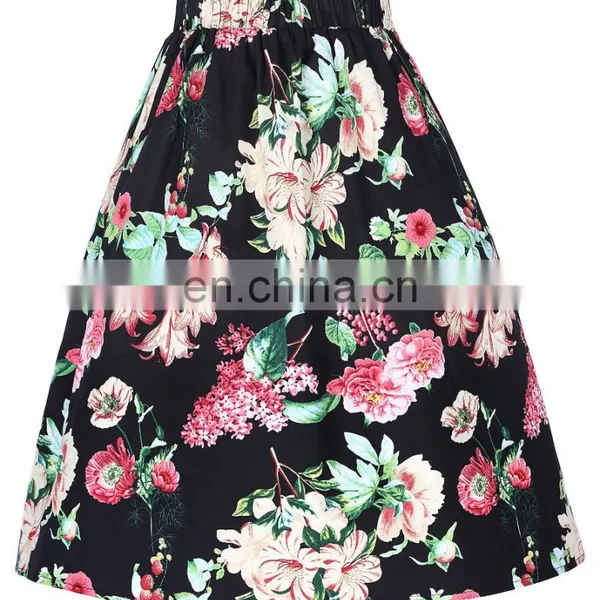 Grace Karin Women's Vintage Retro Pleated Cotton Floral Printed Summer Skirt 5 Patterns CL010401-4 photo-4