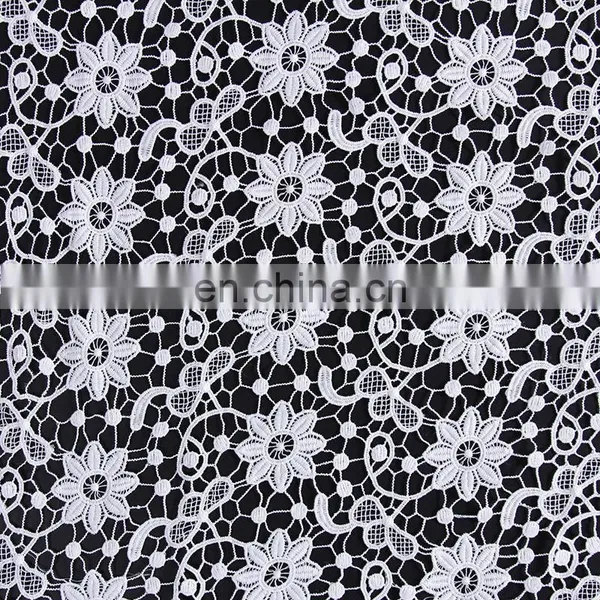 2017 Hot Sale Whtie Milk Silk Flower Embroidery Lace Fabric photo-4