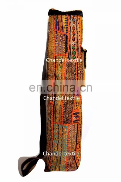 Banjara Old Yoga Mat Bag Banjara Vintage Patch Work Leather Strap Hand Embroidered Hand Made Ethnic Hand Embroidered Vintage photo-3