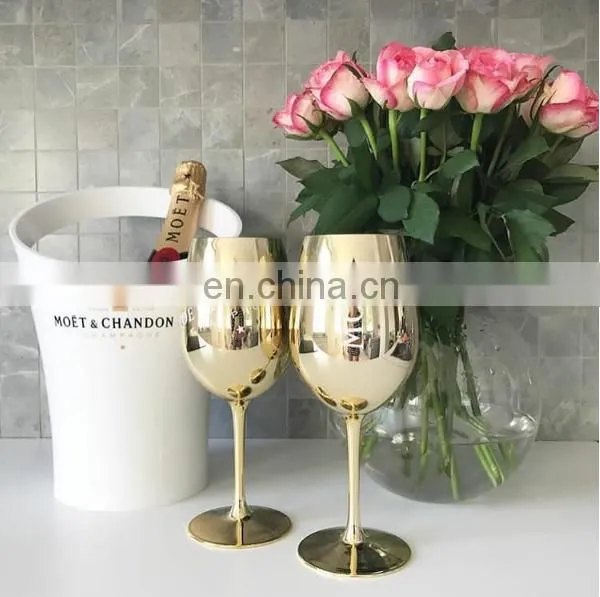 Golden Acrylic/Plastic Moet Champagne Glasses photo-6