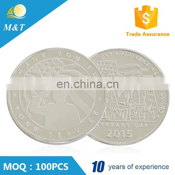 Factory Direct Sale Metal Custom Made Military Silver Coins photo-3