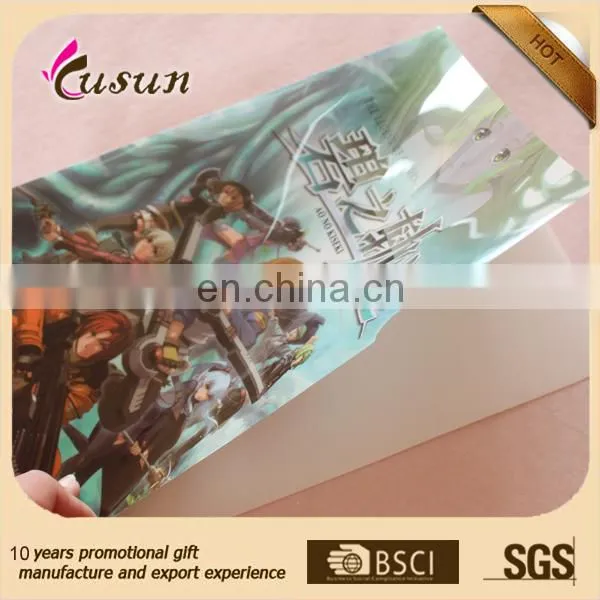 Lovely Cartoon Character Design Full Color UV Printing L Clip Plastic Clear File Folder PP photo-2