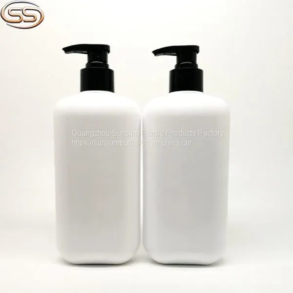 500ml White Plastic PET Bottle For Shampoo and Conditioner Packing