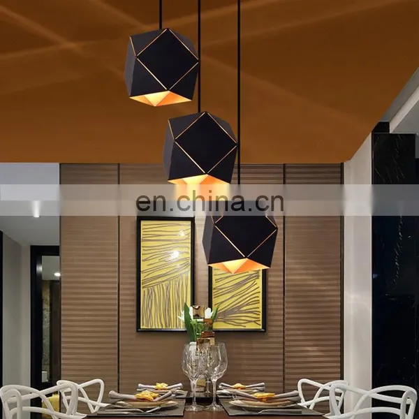 Popular Design Black White Square Hanging Lights Led Modern Fancy Pendant Light photo-3