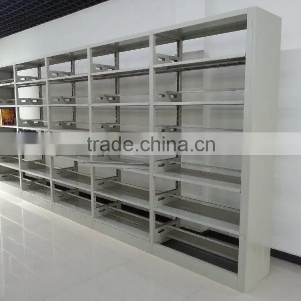 (DL-B1 ) Knock Down 5 Layers Metal Frame Double Side Magazine Rack With Yellow MDF Surface photo-2