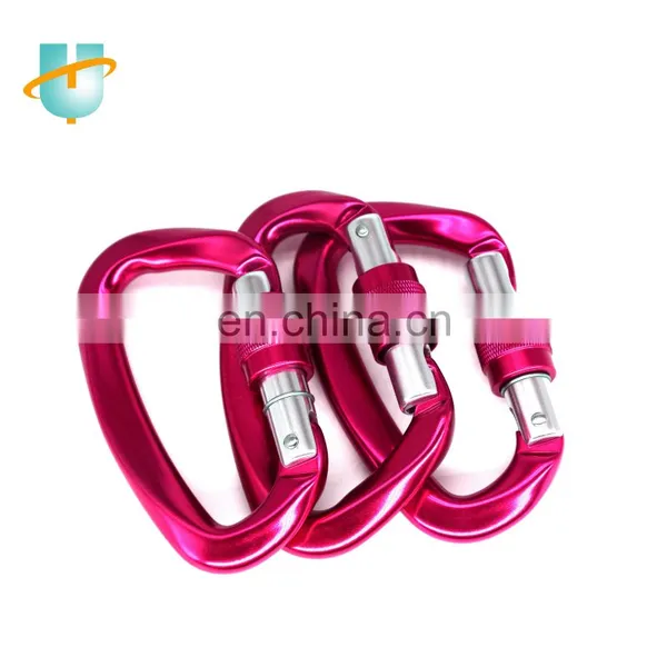Custom Gold Black 25kn D Ring Locking Rotating Climbing Carabiner Hook,screw-caribiner photo-4