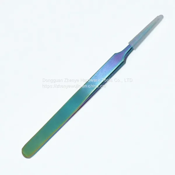 Eyelash Grafting Tweezers Special Colorful Eyelash Beautifying Tools High Precision Color Flowering Clip Straight Elbow Tweezers No. 14 Tweezers photo-5