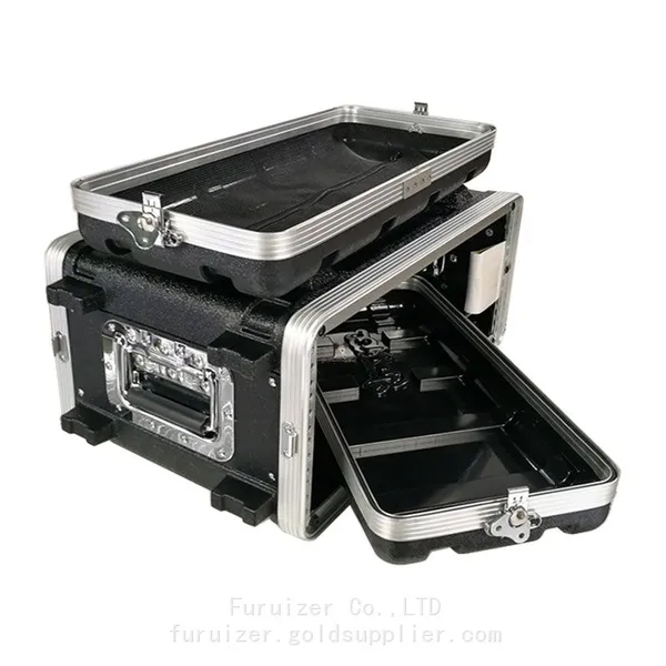 ABS-4UM 12”Light Weight Plastic Amplifier Aviation Case 4U AMP Flight Rack Case With 4 Twist Locks and 2 Carry Handles photo-5