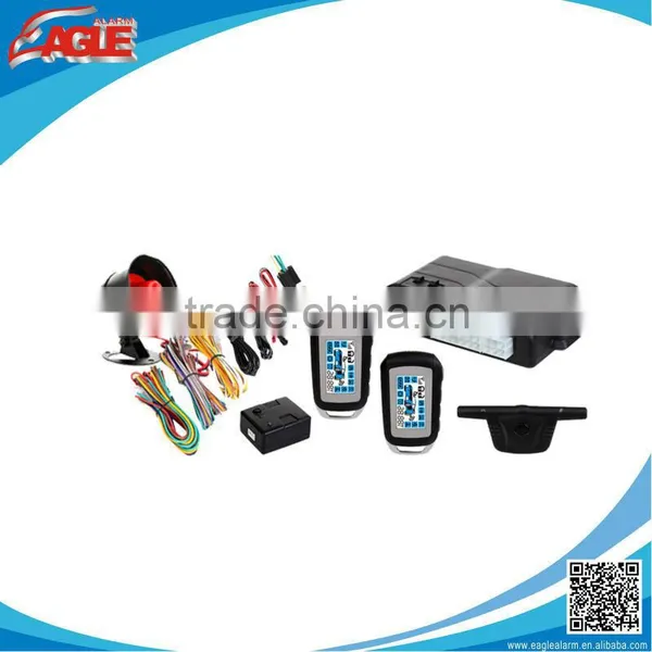 LCD display two way car alarm engine start system