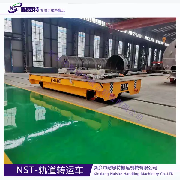 20 Ton Steerable Electric Flat Rail Transfer Cart With Rail Guided Vehicle for Plant Material Transport