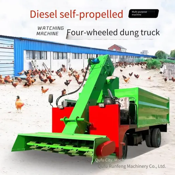 Large Four-wheel Manure Cleaning Vehicle, Cattle Manure Sweeper for Farms, Automatic Manure Cleaning and Scraping Vehicle photo-3