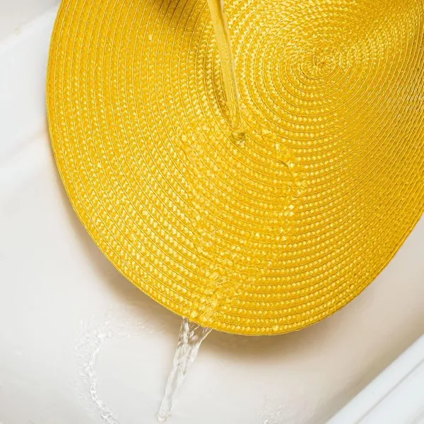 Yellow Color 4 Place Mats for Natural Woven Heat Resistant Place Mats 15 Inch Trivets for Hot Pots and Pans photo-3