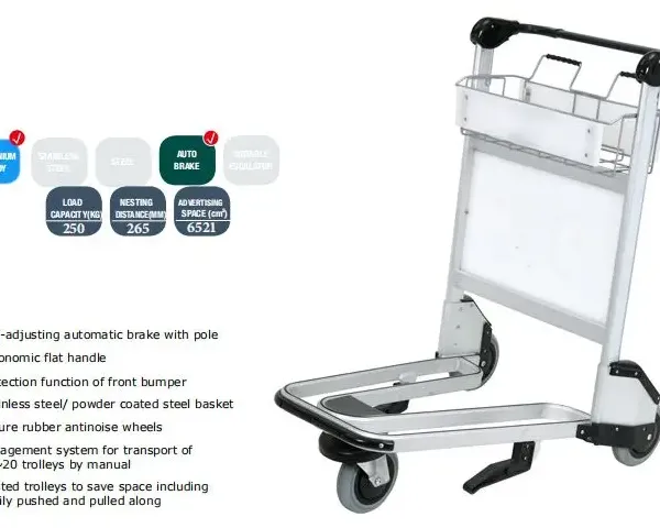Airport Trolley Supplier 200kg Stainless Steel Baggage Cart